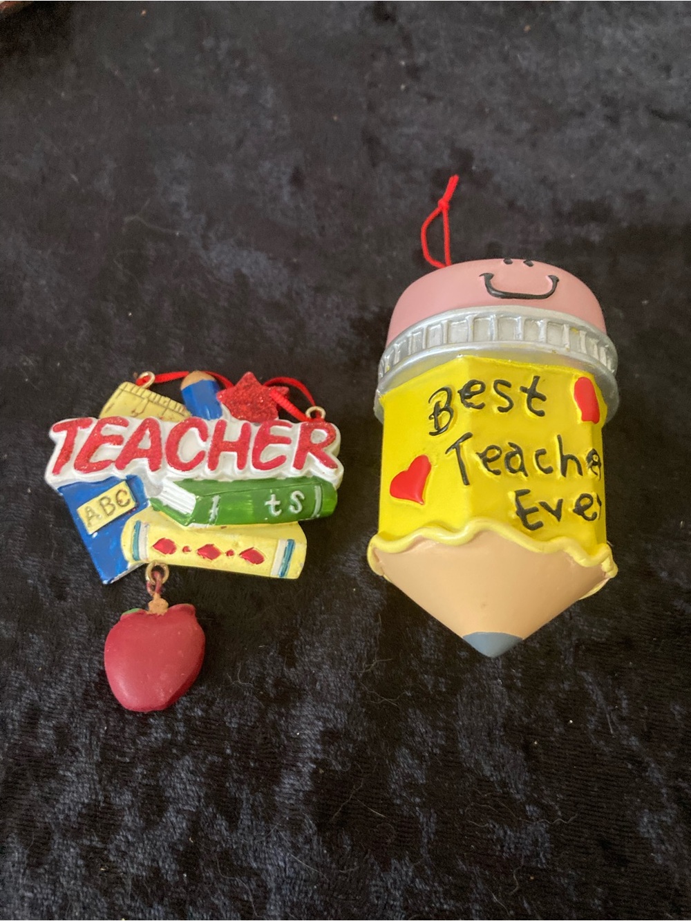 Teacher Appreciation Christmas Ornament Personalize Set - Pencil Books